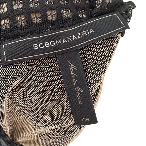 BCBGMaxAzria leaf lace skater short sleeve black Eleanor dress - Picture 9 of 9